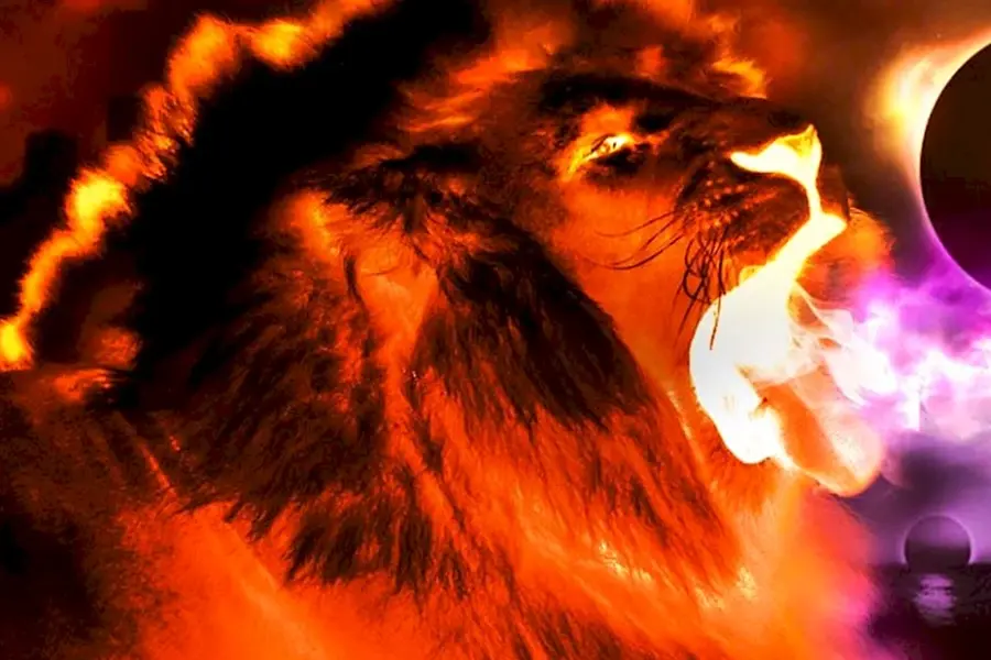 Лев и пламя
