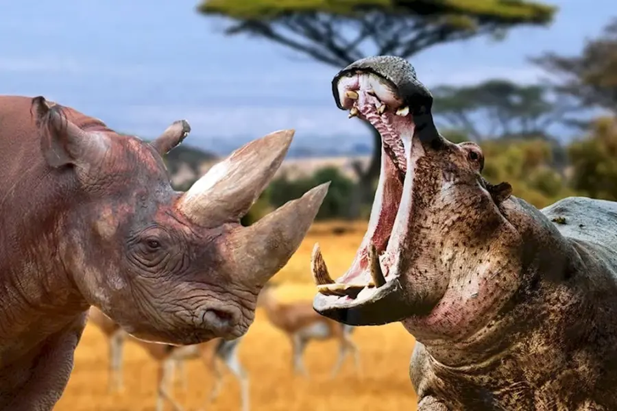 Носорог против бегемота