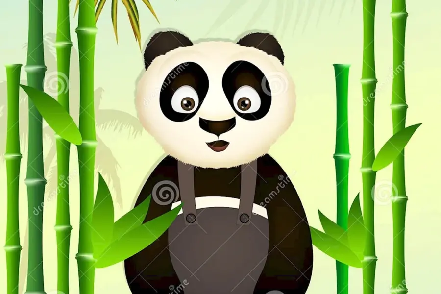 Рисование Панда в джунглях